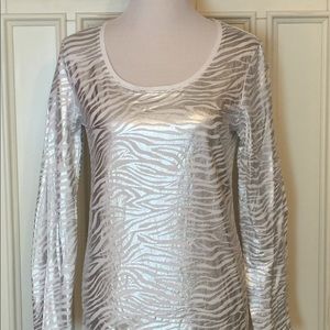 Metallic Zebra Print Long-Sleeve Tee